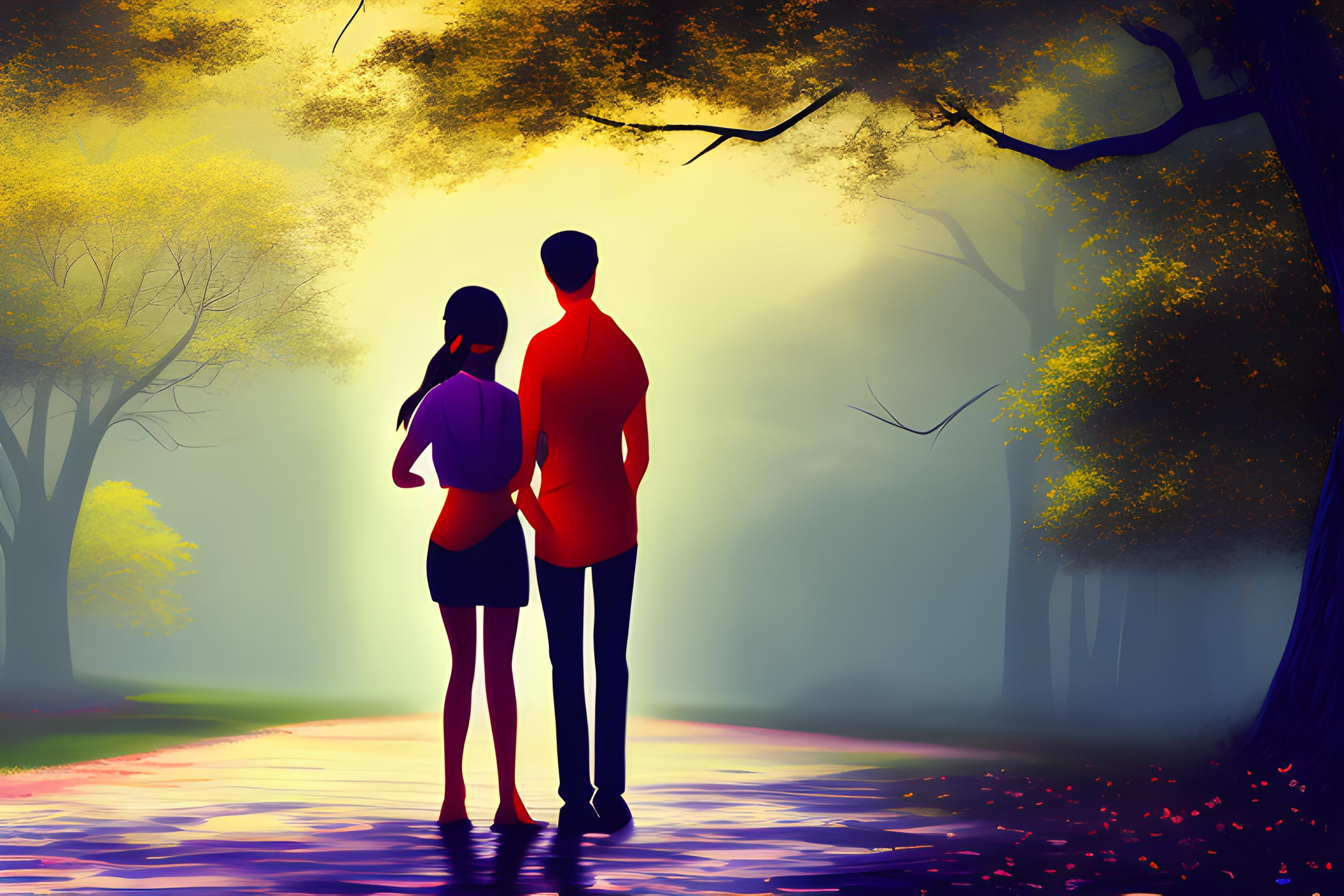 a couple on a park loving 